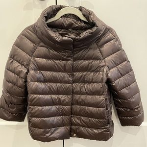 Herno cropped Quilted button jacket Brown